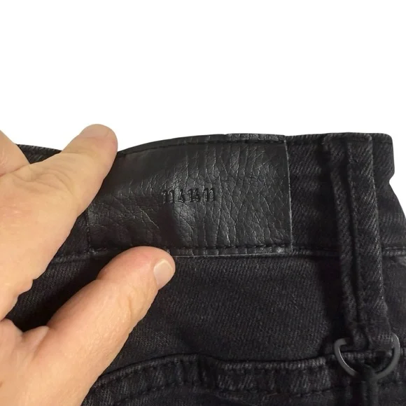 NWT KDNK Men’s Varsity Patched Grunge Jeans in Black/White Size 30